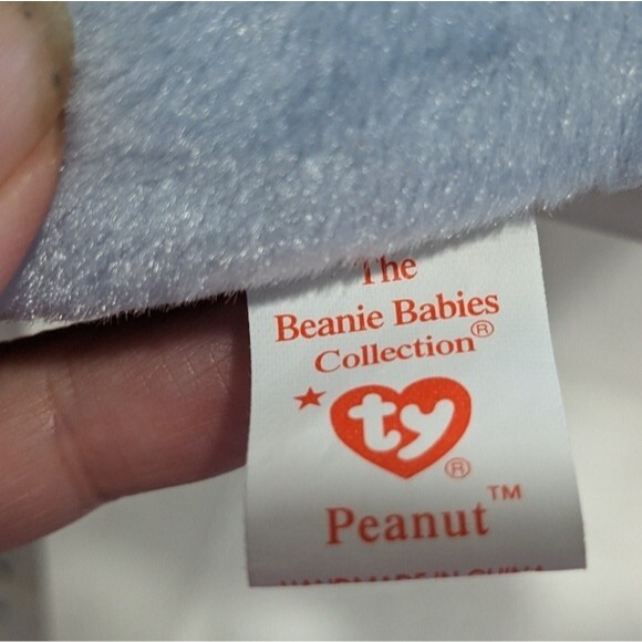 Ty Beanie Baby Peanut The Elephant Light Blue PVC Pellets 1995 - Picture 8 of 12